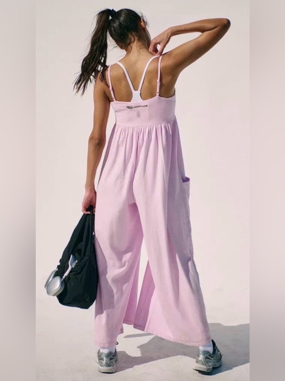 Free People FP Movement Hot Shot Strappy Onesie in Powder Pink Size XS NWT - Picture 8 of 8